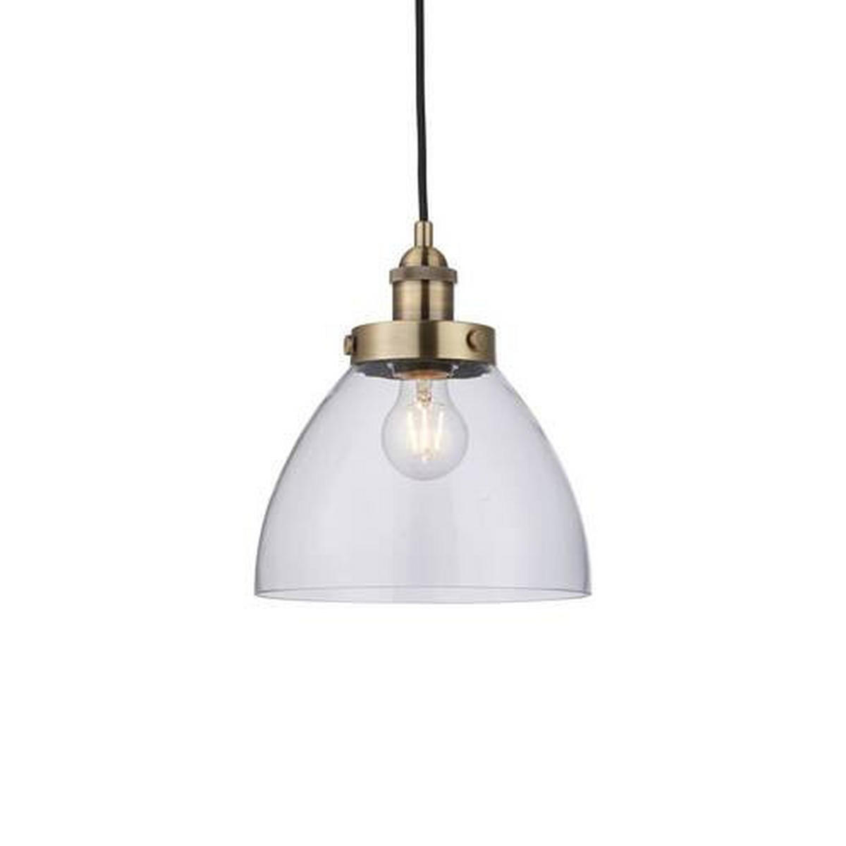 HÄNGELEUCHTE 22.5/127 cm  - Klar/Messingfarben, KONVENTIONELL, Glas (22.5/127cm) - ENDON