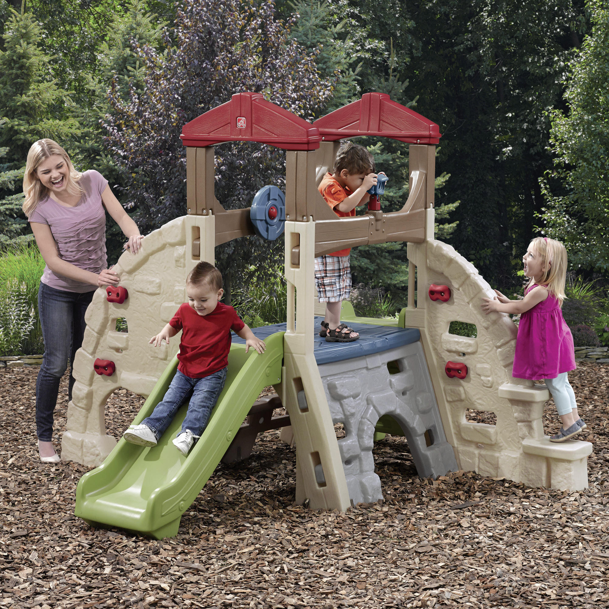 Spielturm Alpine Ridge 254/180,3/235 cm Step2 Alpine Ridge Climber & Slide  - Hellgrün, KONVENTIONELL, Kunststoff (254/180,3/235cm) - Ambia Garden