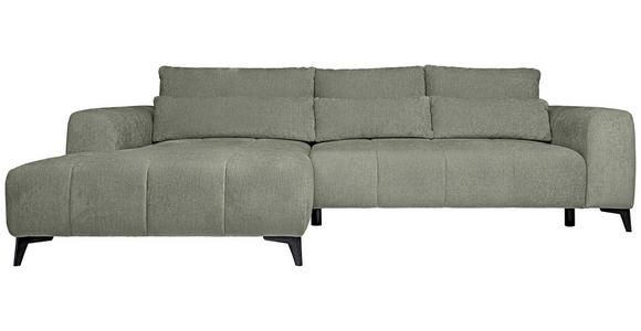 ECKSOFA  in Chenille Mintgrün  222/279 cm  - Schwarz/Mintgrün, KONVENTIONELL, Kunststoff/Textil (222/279cm) - Hom`in