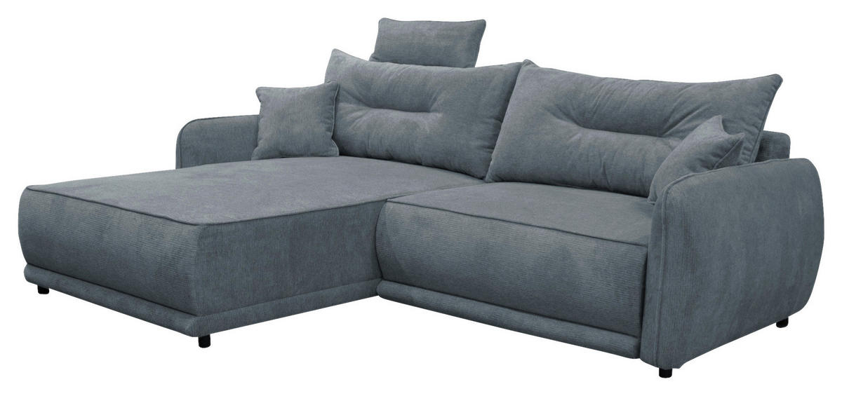 ECKSOFA  FRESH Blau Struktur  - Blau/Beige, Design, Kunststoff/Textil (195/264cm) - MID.YOU