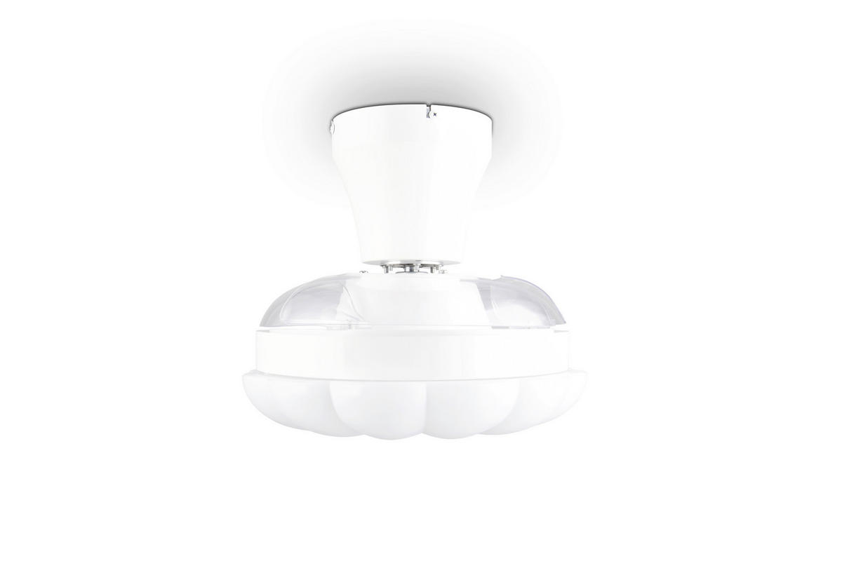 DECKENVENTILATOR - Klar/Weiß, Design, Kunststoff/Metall (34/29cm)