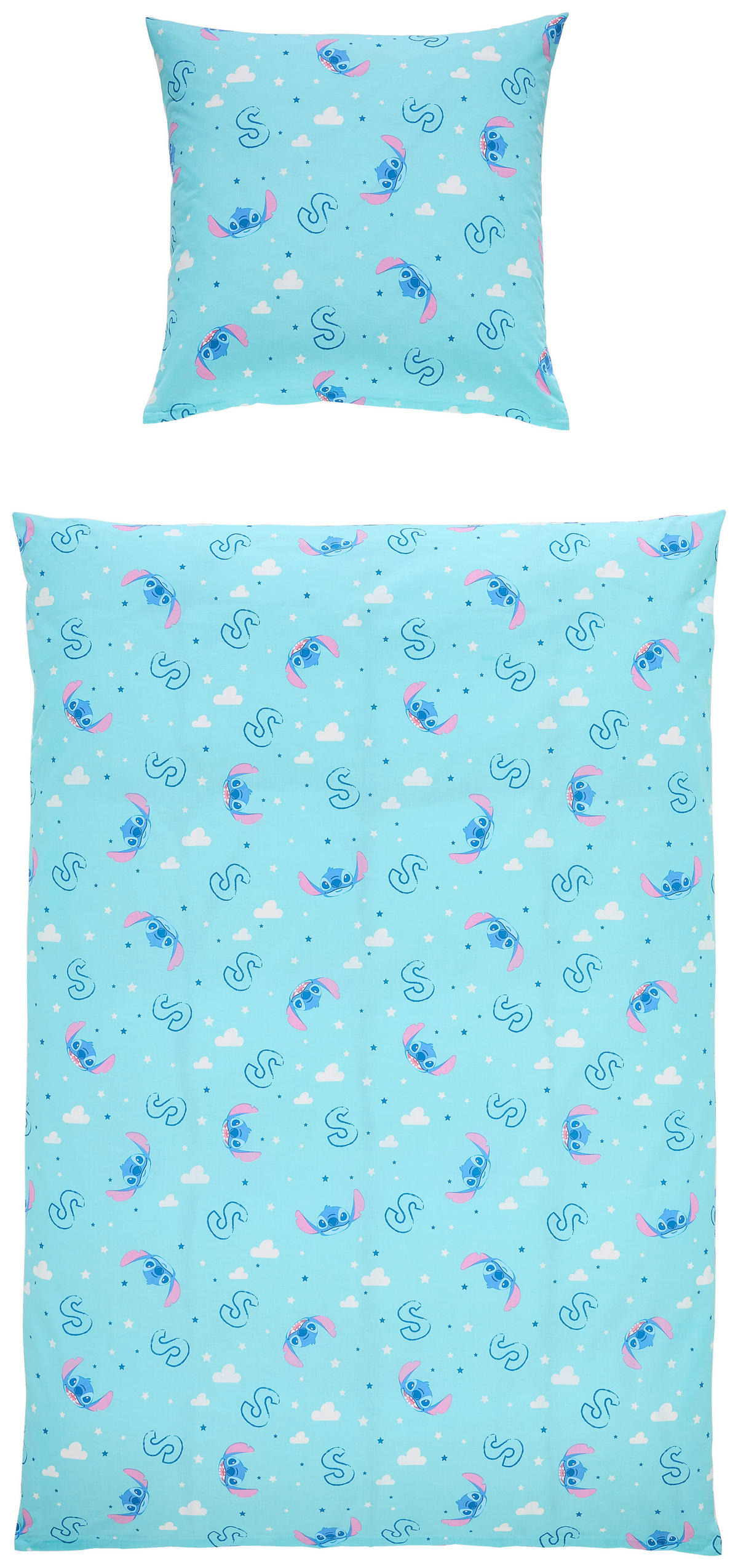 JUGENDBETTWÄSCHE STITCH, I LOVE Linon 135/200 cm  - Türkis/Blau, Trend, Textil (135/200cm) - Disney