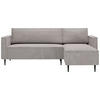 ECKSOFA in Cord Grau  - Schwarz/Grau, Design, Textil/Metall (223/151cm) - Livetastic