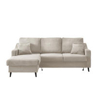 ECKSOFA Beige Cord  - Beige/Schwarz, Design, Holz/Textil (150/228cm) - P & B
