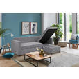 ECKSOFA Grau Webstoff  - Schwarz/Grau, KONVENTIONELL, Kunststoff/Textil (230/155cm) - Carryhome