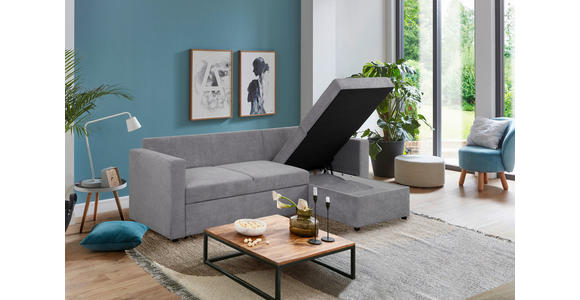 ECKSOFA Grau Webstoff  - Schwarz/Grau, KONVENTIONELL, Kunststoff/Textil (230/155cm) - Carryhome