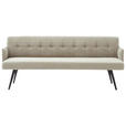 SITZBANK in Textil Sandfarben  - Sandfarben/Schwarz, Design, Textil/Metall (206/85/69cm) - Johann Jakob