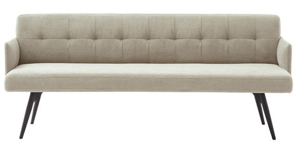 SITZBANK in Textil Sandfarben  - Sandfarben/Schwarz, Design, Textil/Metall (206/85/69cm) - Johann Jakob