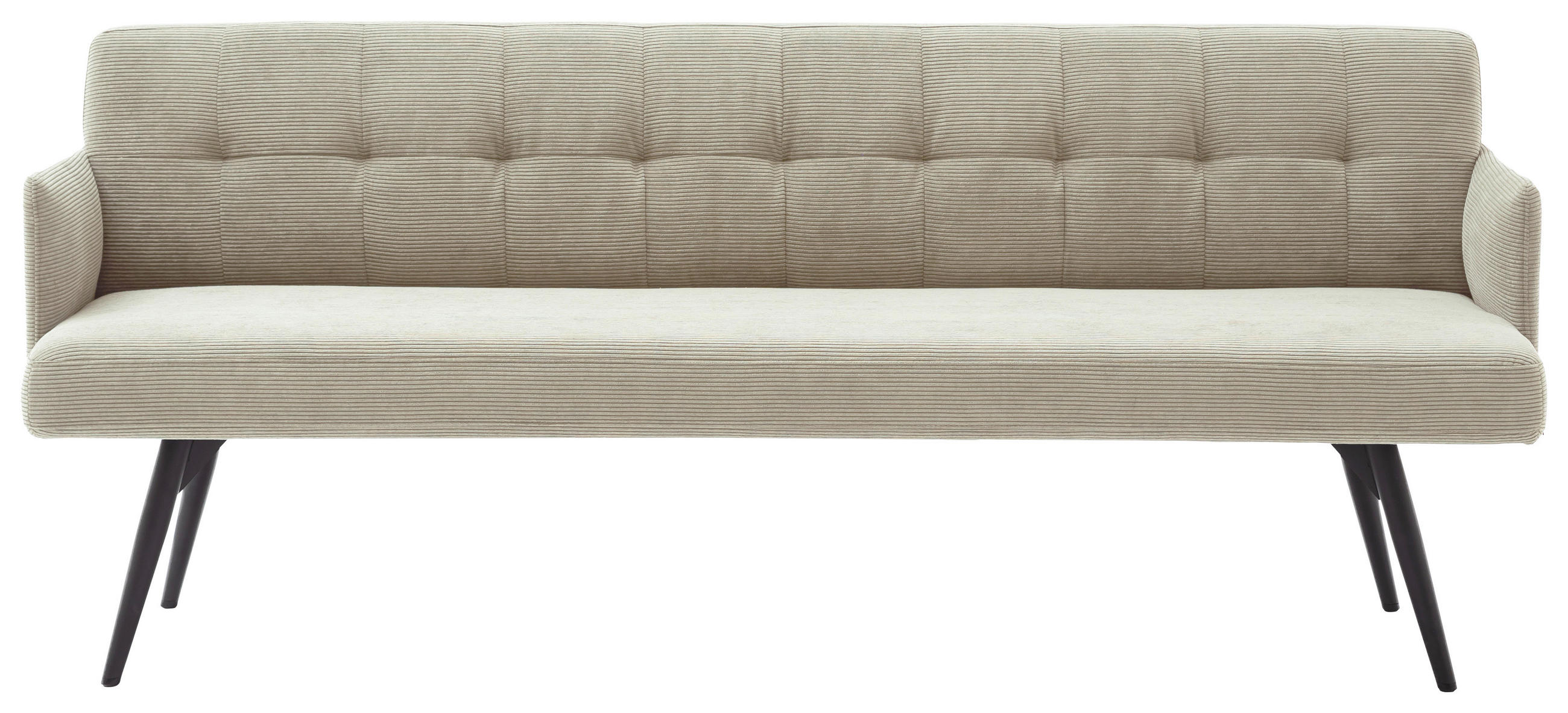 SITZBANK 206/85/69 cm Cord Sandfarben Metall  - Sandfarben/Schwarz, Design, Textil/Metall (206/85/69cm) - Johann Jakob