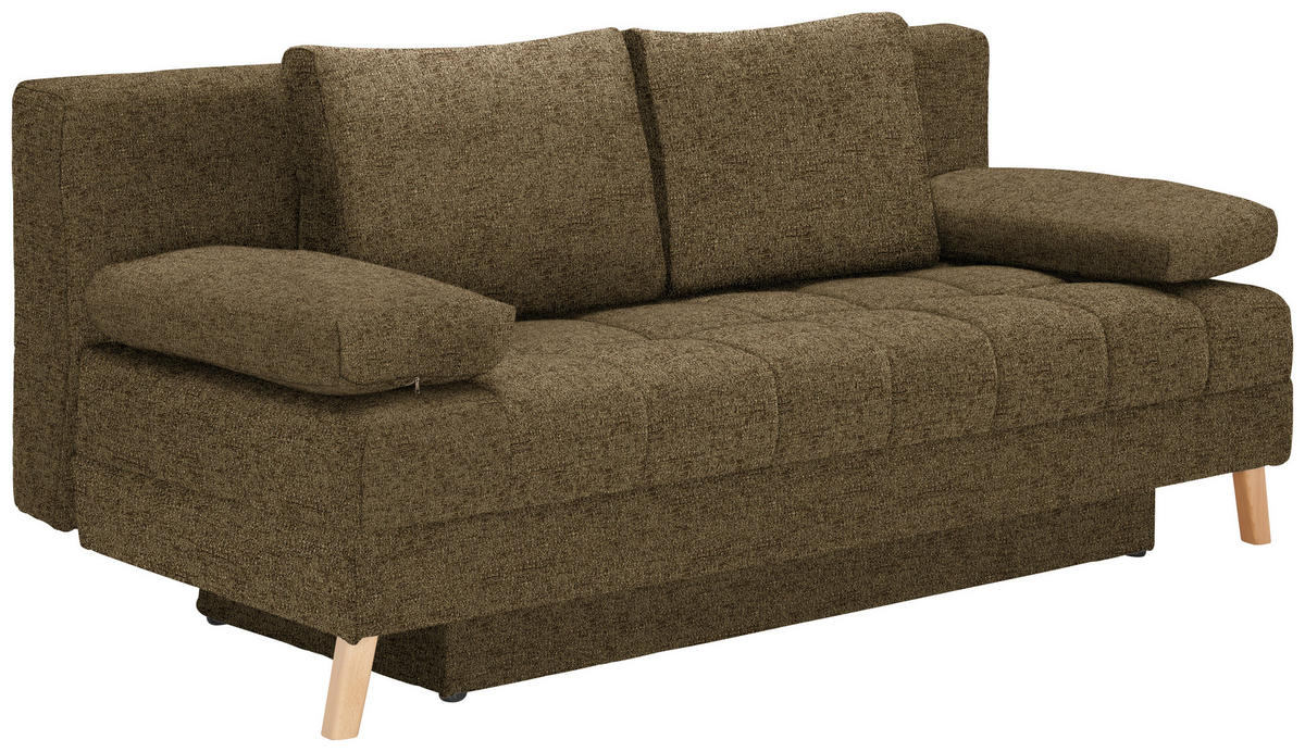 SCHLAFSOFA Webstoff Hellgrün  - Naturfarben/Hellgrün, Konventionell, Holz/Textil (195/90/90cm) - Cantus