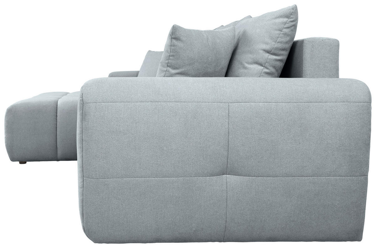 ECKSOFA in Velours Grau  - Schwarz/Grau, Konventionell, Kunststoff/Textil (168/298cm) - Carryhome