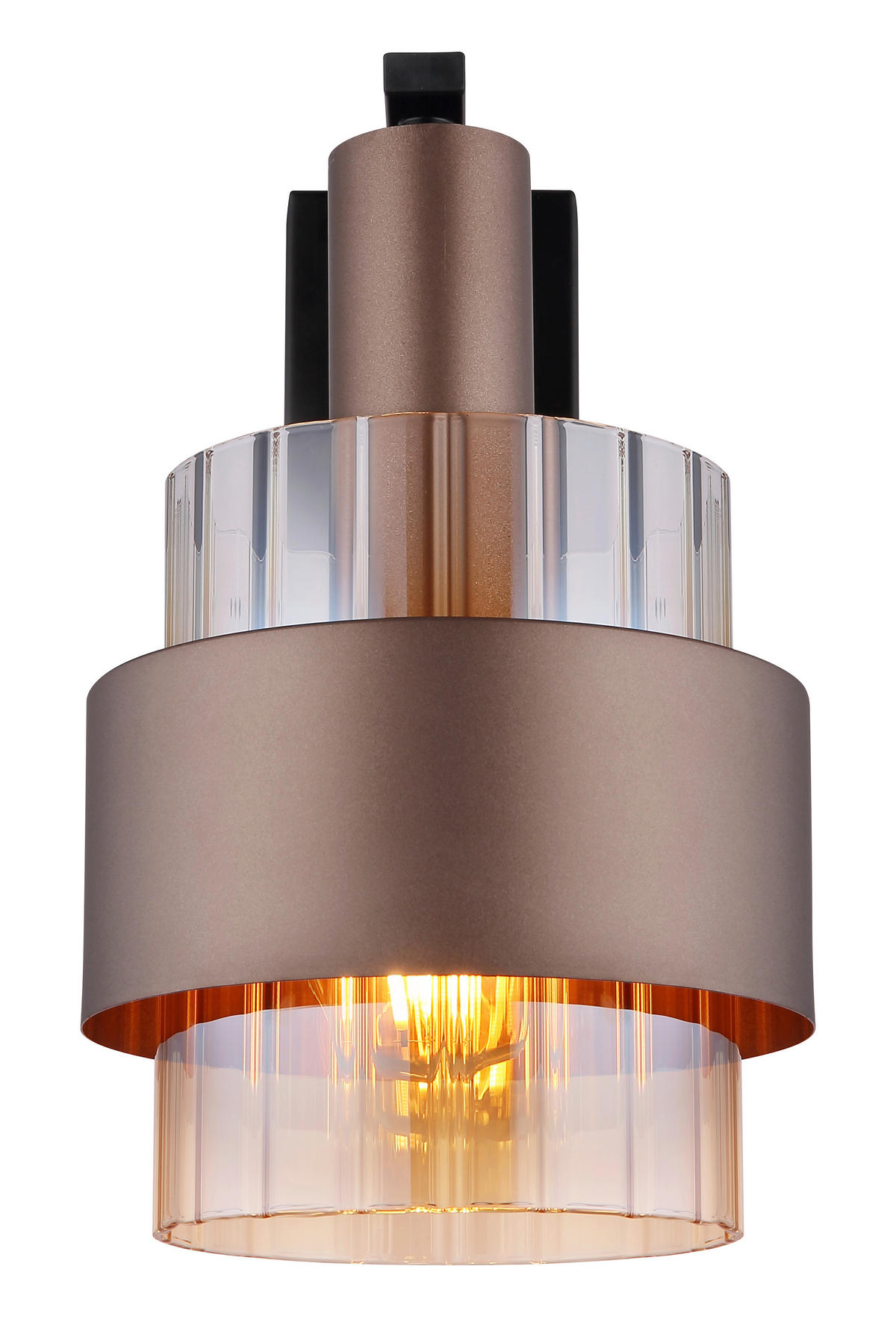 FALILÁMPA - bronz/fekete, Design, Üveg/fém (18,5/23,5/29,5cm)