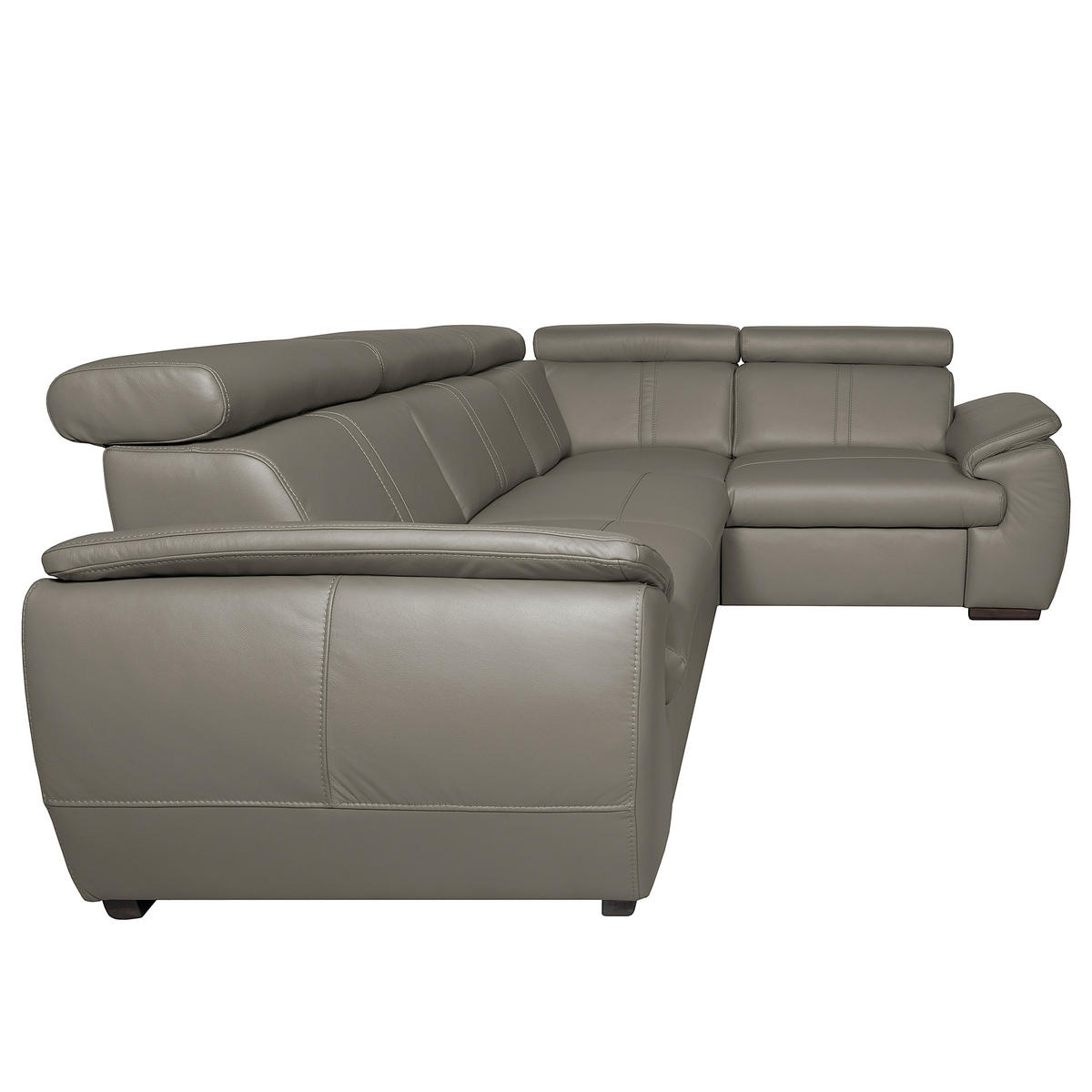 ECKSOFA  in Echtleder Schlammfarben  265/193 cm  - Wengefarben/Schlammfarben, Design, Leder/Holz (265/193cm) - Livetastic