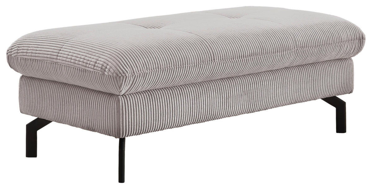 HOCKERTextil Grau  - Schwarz/Grau, Design, Textil/Metall (132/45/68cm) - Carryhome