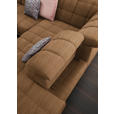 ECKSOFA in Webstoff Braun  302/216 cm  - Schwarz/Braun, Design, Holz/Textil (302/216cm) - Xora