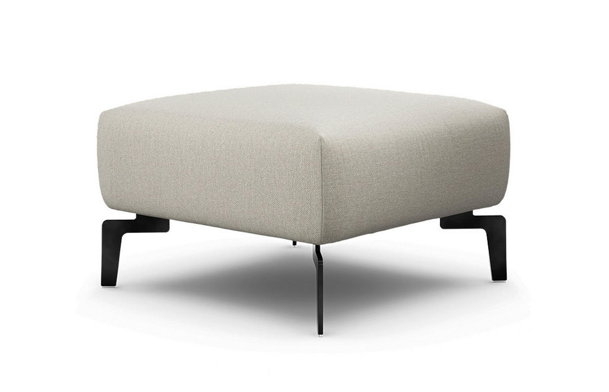 HOCKER Chenille Creme, Naturfarben  - Creme/Schwarz, Design, Textil/Metall (70/70/46cm) - SENSOO