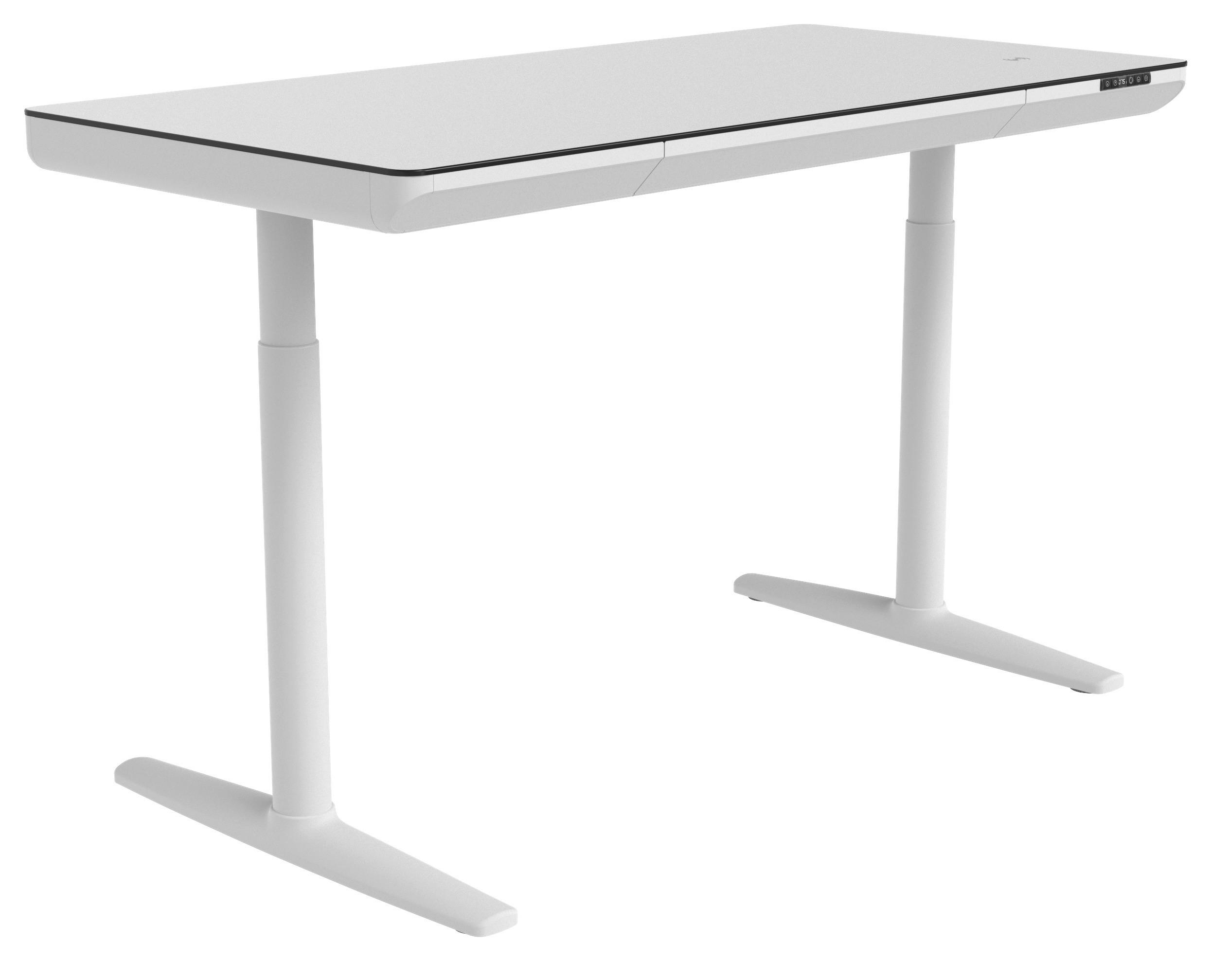 SKRIVBORD 140/70/73-118 cm vit justerbar höjd elektrisk höjdjustering  - vit, Design, metall/trämaterial (140/70/73-118cm) - Novel