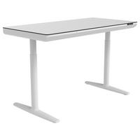 SCHREIBTISCH 140/70/73-118 cm Weiss höhenverstellbar elektrisch höhenverstellbar  - Weiss, Design, Holzwerkstoff/Kunststoff (140/70/73-118cm) - Novel