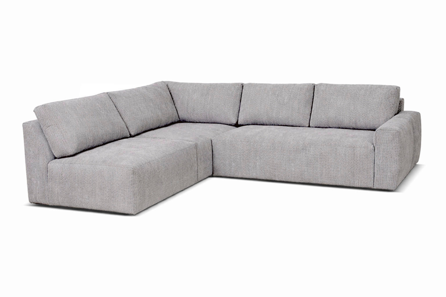 ECKSOFA MAZA Hellgrau Cord  - Hellgrau/Schwarz, Design, Textil (237/275cm) - Livetastic