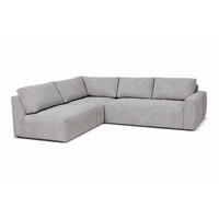 ECKSOFA MAZA Hellgrau Cord  - Hellgrau/Schwarz, Design, Textil (237/275cm) - Livetastic