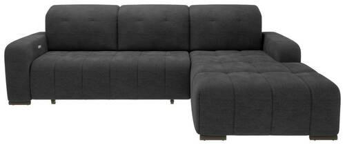 ECKSOFA Schwarz Mikrofaser  - Schwarz, MODERN, Textil/Metall (185/292cm) - Livetastic