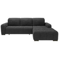 ECKSOFA in Mikrofaser Schwarz  - Schwarz, Modern, Textil/Metall (185/292cm) - Livetastic