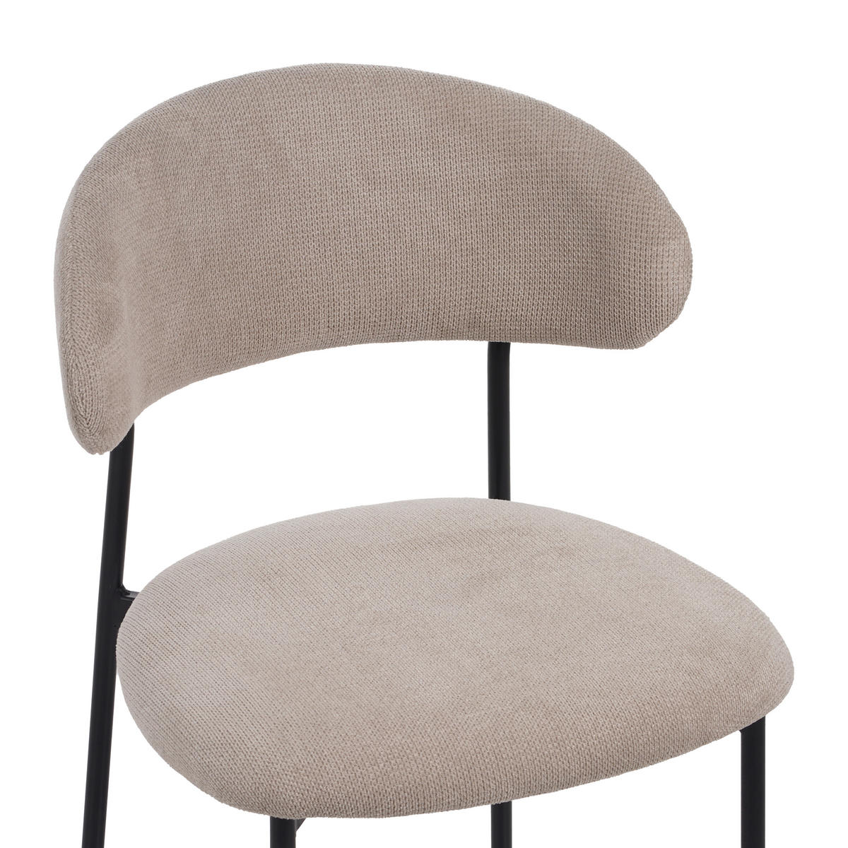 STUHL Mikrofaser Schwarz, Beige  - Beige/Schwarz, KONVENTIONELL, Textil/Metall (53/80/57cm) - MID.YOU