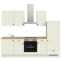 KÜCHENBLOCK 270 cm   in Weiß, Eichefarben  - Eichefarben/Schwarz, MODERN, Holzwerkstoff/Metall (270cm) - Nobilia