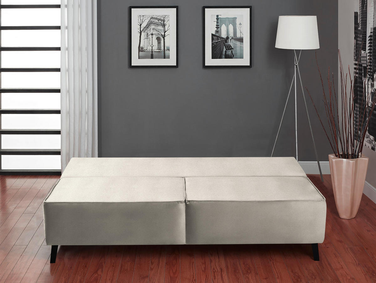 SCHLAFSOFA in Naturfarben  - Schwarz/Naturfarben, Konventionell, Textil/Metall (197/91/88cm) - Novel