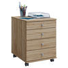 ROLLCONTAINER Sonoma Eiche  - Silberfarben/Sonoma Eiche, Basics, Holzwerkstoff/Kunststoff (42/57/50cm) - MID.YOU