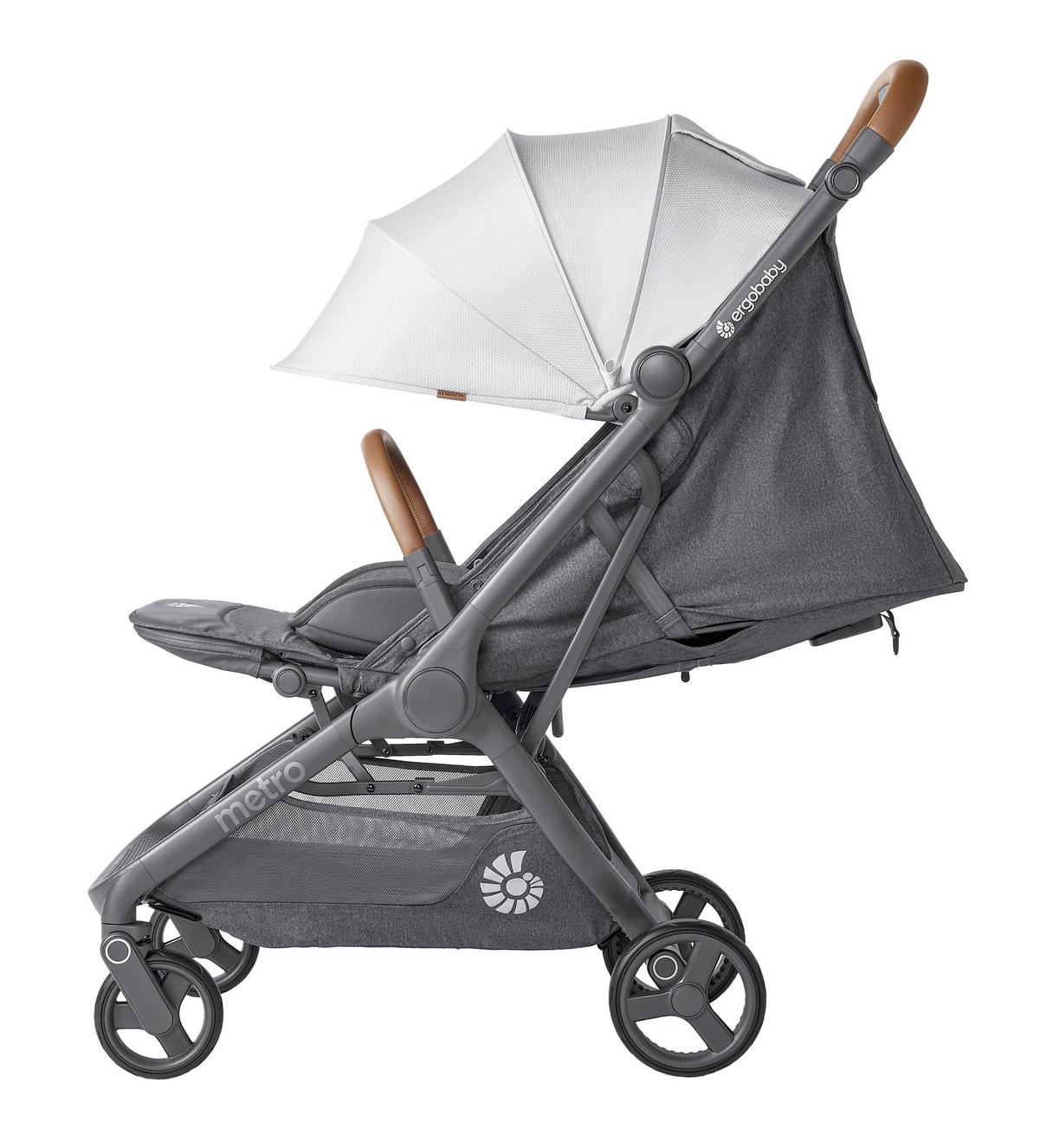 KIŠOBRAN KOLICA  METRO 3 DELUXE  - svetlosiva, Osnovno, metal/tekstil (23/44/56cm) - Ergo Baby