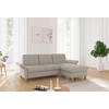 ECKSOFA ROCHELLE E Taupe Flachgewebe  - Taupe/Eichefarben, KONVENTIONELL, Holz/Textil (251/164cm) - Sit & More
