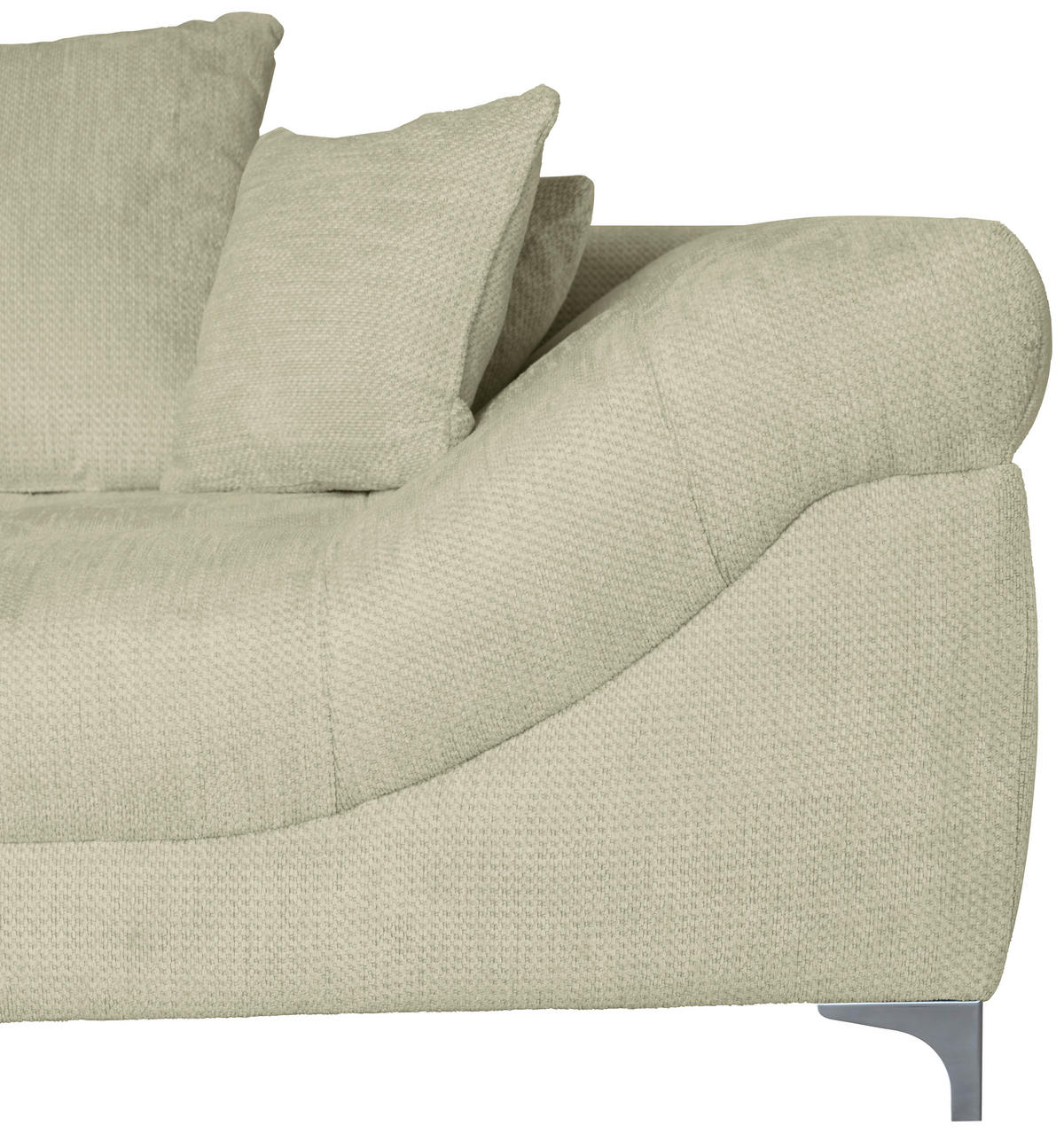 ECKSOFA Beige Chenille  - Chromfarben/Beige, KONVENTIONELL, Textil/Metall (227/329cm) - Carryhome