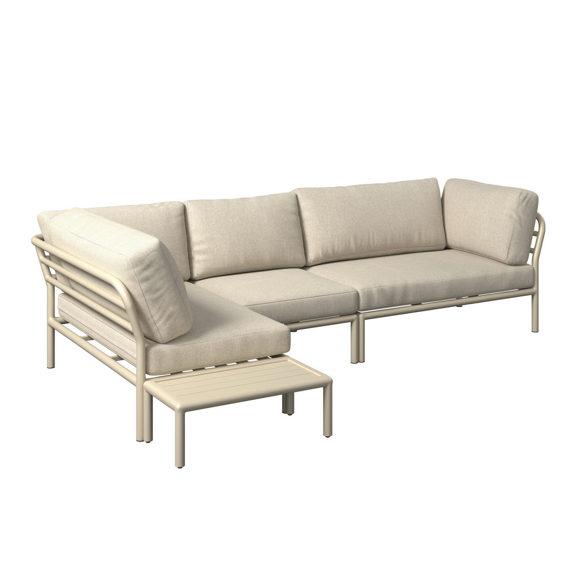 LOUNGEGARNITUR 169/289 cm Aluminium  - Sandfarben/Beige, Design, Textil/Metall (169/289cm) - Amatio