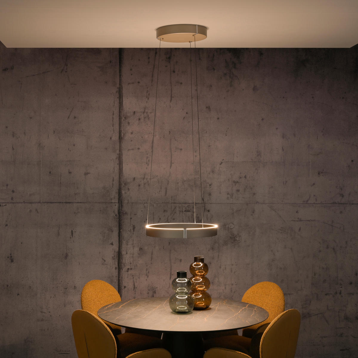 LED-PENDELLEUCHTE PURE E-Clipse 50/50/350 cm   - Bronzefarben, MODERN, Kunststoff/Metall (50/50/350cm) - Neuhaus PURE