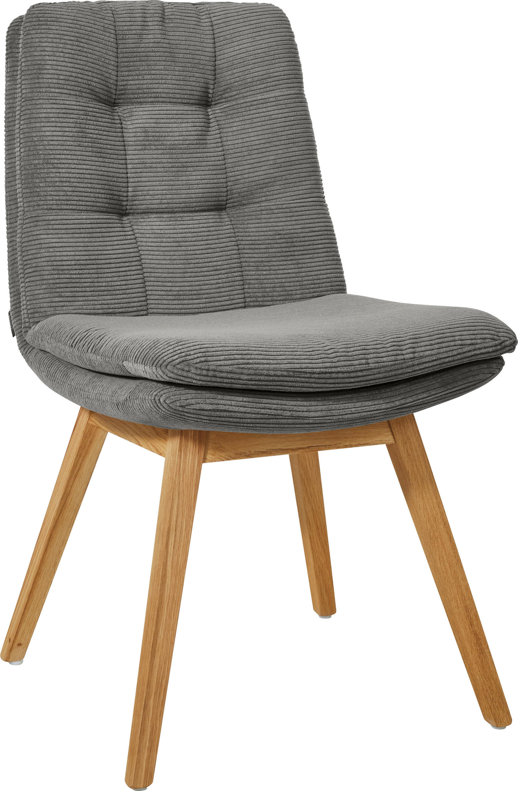 STUHL  Stoffauswahl, Typenauswahl, Gestellauswahl Cord  Grau  - Eichefarben/Grau, Design, Holz/Textil (49/90/69cm) - Johann Jakob