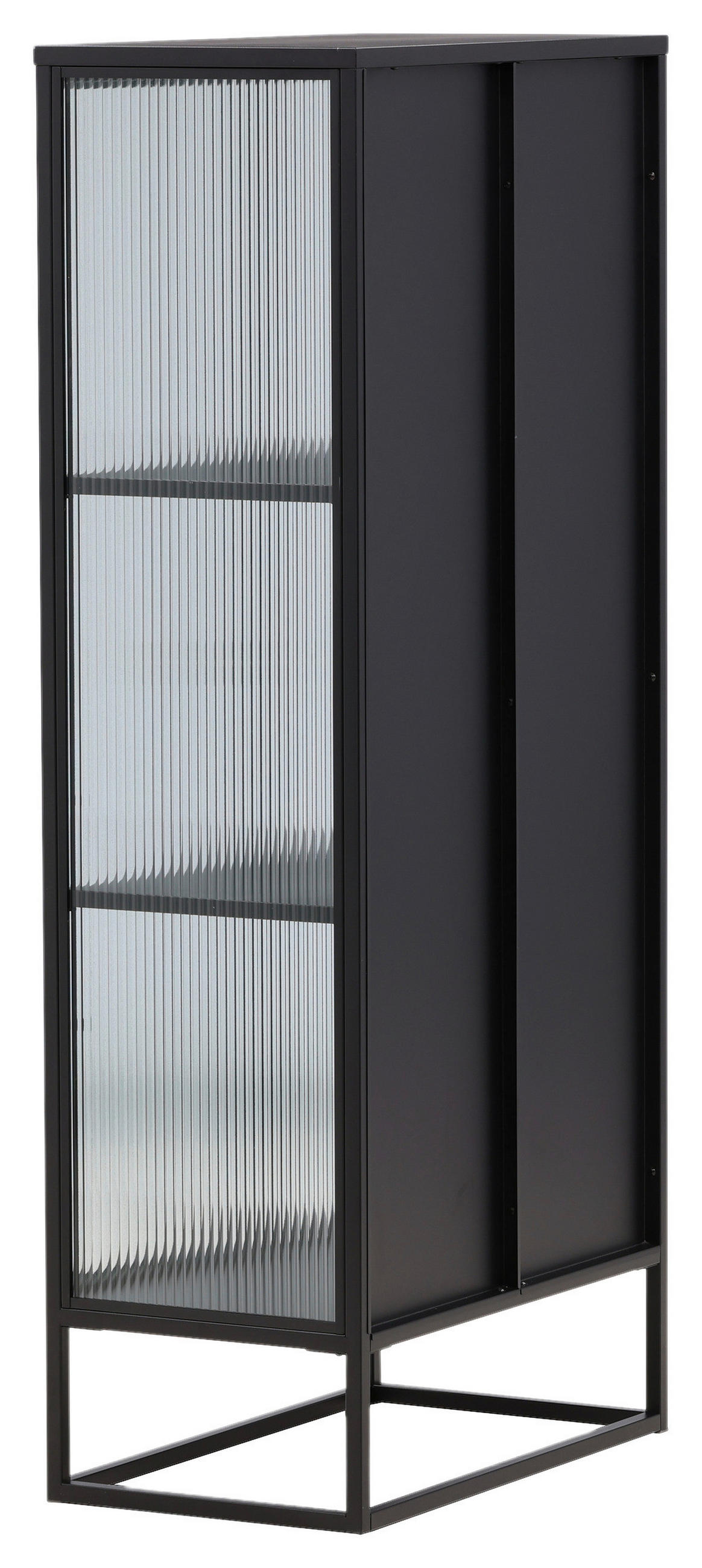 HÖG BYRÅ  i 70/160/40 cm  - svart, Design, metall/glas (70/160/40cm) - Livetastic