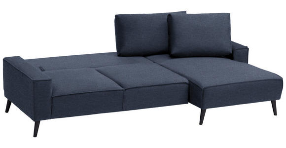 ECKSOFA in Velours Blau  - Blau/Schwarz, Basics, Holz/Textil (260/161cm) - Carryhome