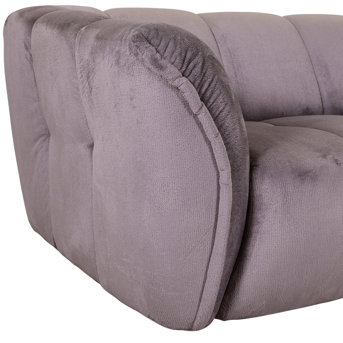 BIGSOFA  in Plüsch Grau  - Schwarz/Grau, KONVENTIONELL, Kunststoff/Textil (220/67/106cm) - MID.YOU