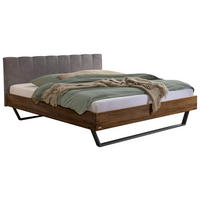 BETT 140/200 cm  in Anthrazit, Nussbaumfarben  - Anthrazit/Nussbaumfarben, KONVENTIONELL, Holz/Textil (140/200cm) - Hasena