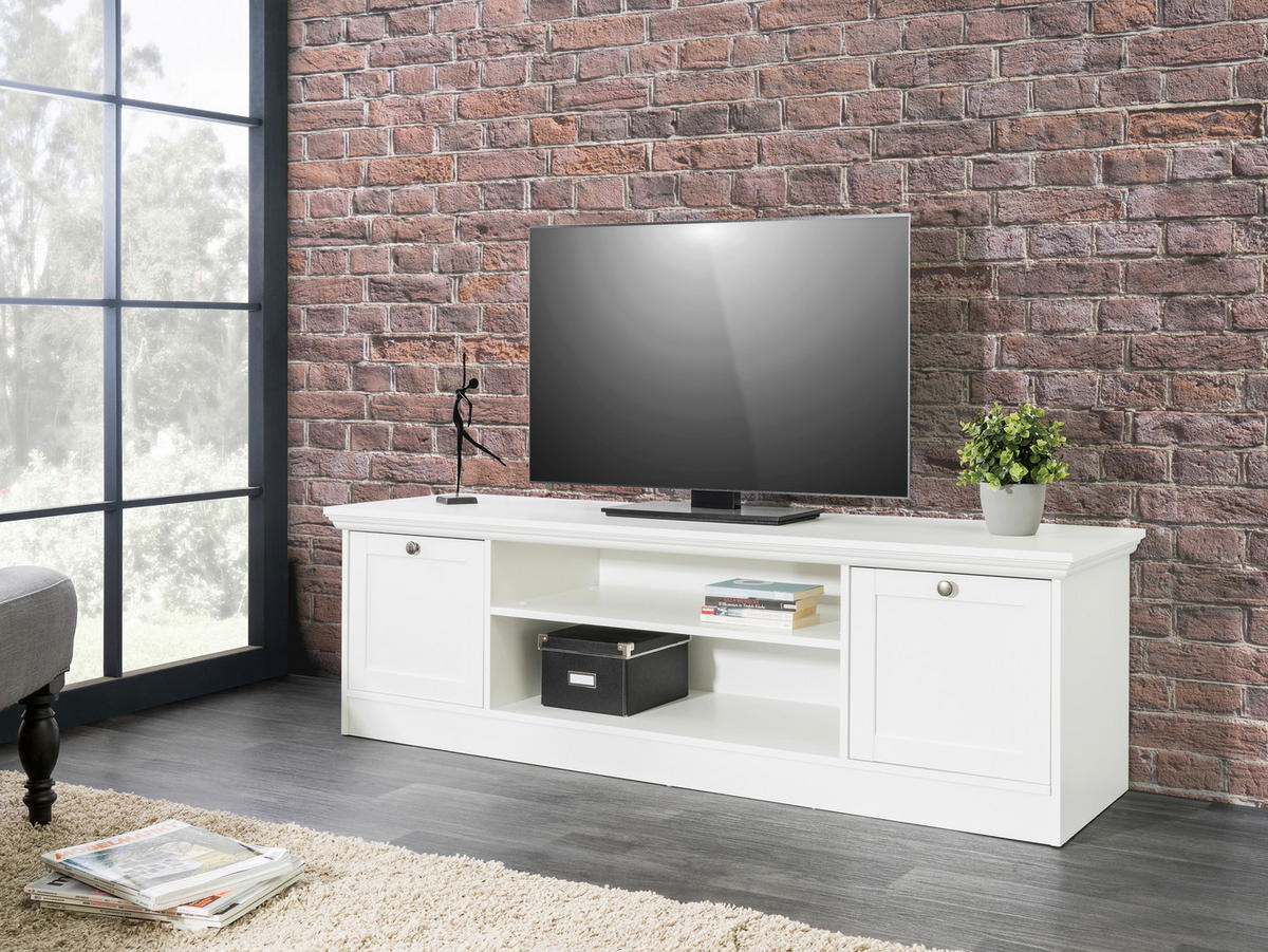 TV KOMODA bela  - bela, Lajfstajl, pločasti materijal (160/48/45cm) - Landscape