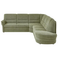 ECKSOFA  in Makramee Grün  - Alufarben/Grün, KONVENTIONELL, Textil/Metall (253/273cm) - Beldomo Comfort
