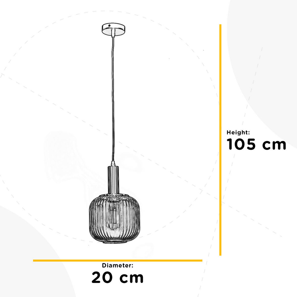 HÄNGELEUCHTE 5900 DOROTY 20/105 cm   - Braun, KONVENTIONELL, Metall (20/105cm)