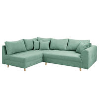 ECKSOFA Ariella in Mikrofaser Mintgrün Rückenkissen  161/231 cm  - Naturfarben/Mintgrün, Design, Holz/Textil (161/231cm) - P & B
