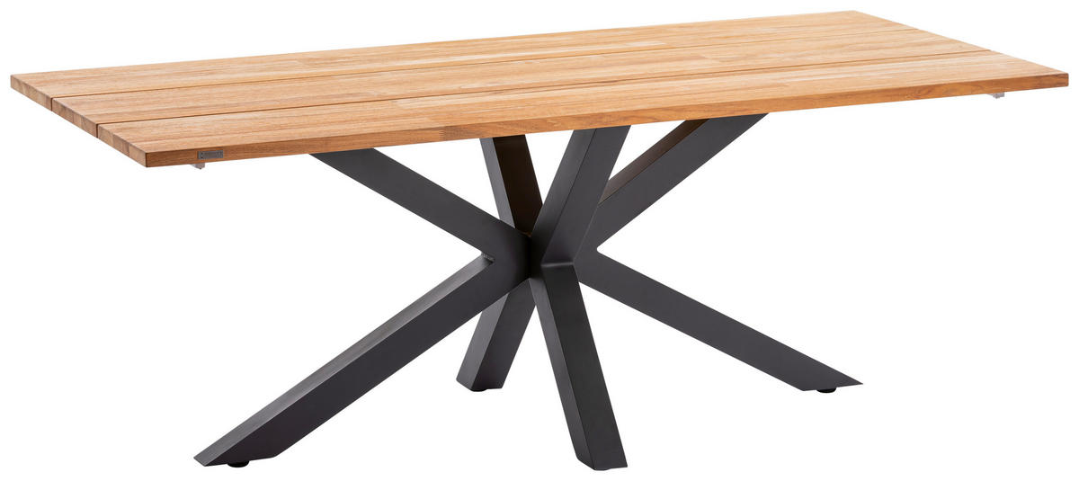GARTENTISCH 200/95/76 cm Holz rechteckig  - Anthrazit/Naturfarben, Design, Holz/Metall (200/95/76cm)