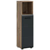 MIDISCHRANK 30/110/30 cm  - Eiche dunkel/Schwarz, Basics, Holzwerkstoff/Kunststoff (30/110/30cm) - MID.YOU