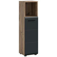 MIDISCHRANK 30/110/30 cm  - Eiche dunkel/Schwarz, Basics, Holzwerkstoff/Kunststoff (30/110/30cm) - MID.YOU
