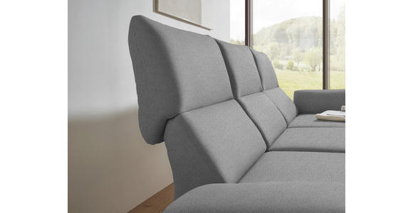 ECKSOFA  in Flachgewebe Hellgrau  255-365/175-224 cm  - Hellgrau/Schwarz, Design, Textil/Metall (255-365/175-224cm) - Dieter Knoll