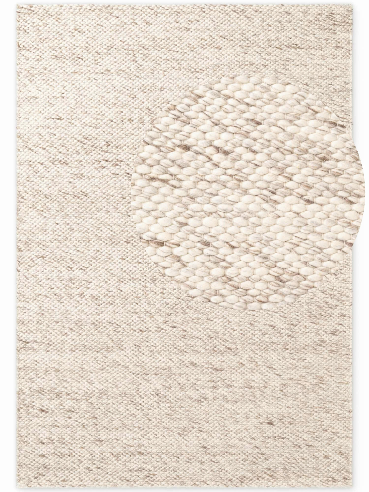 Elle Decoration Wollteppich Lyon Braun, Creme 160x230 cm