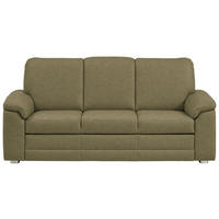 3-SITZER-SOFA Chenille Schilfgrün  - Schilfgrün/Alufarben, Konventionell, Textil/Metall (208/96/89cm) - Beldomo Comfort